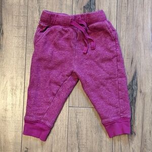 Tea Collection Girls Jogger Sweatpants – Pink Heather Knit, Size 6–9 Months